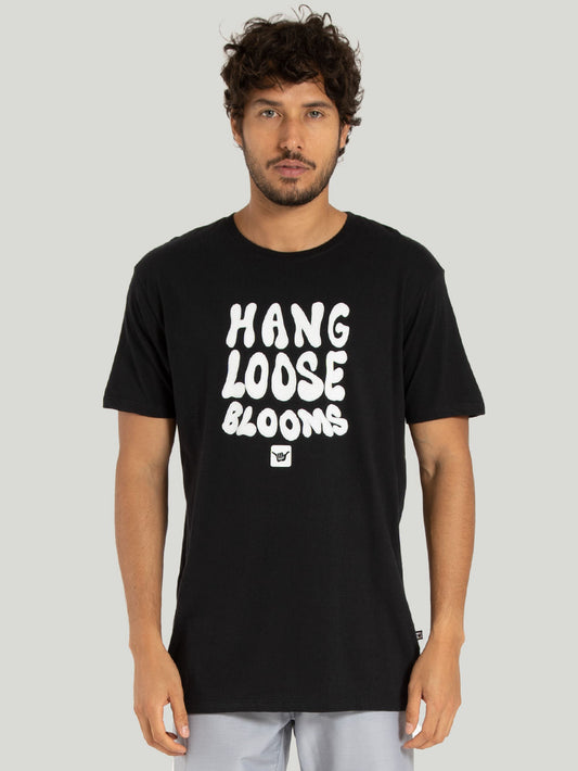 Camiseta Hang Loose Blooms Preta