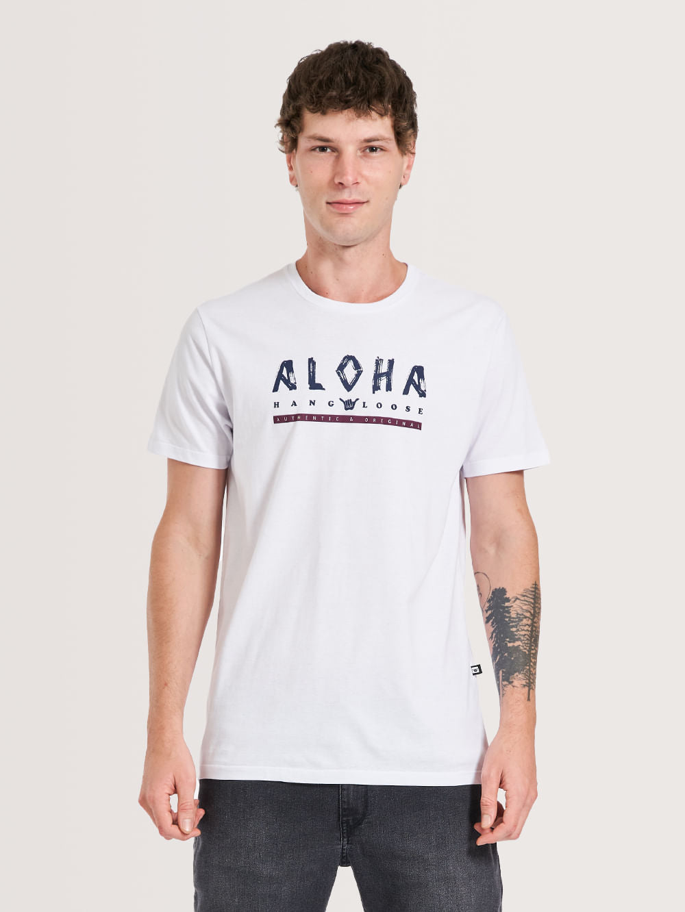 Camiseta Hang Loose Aloha Branca