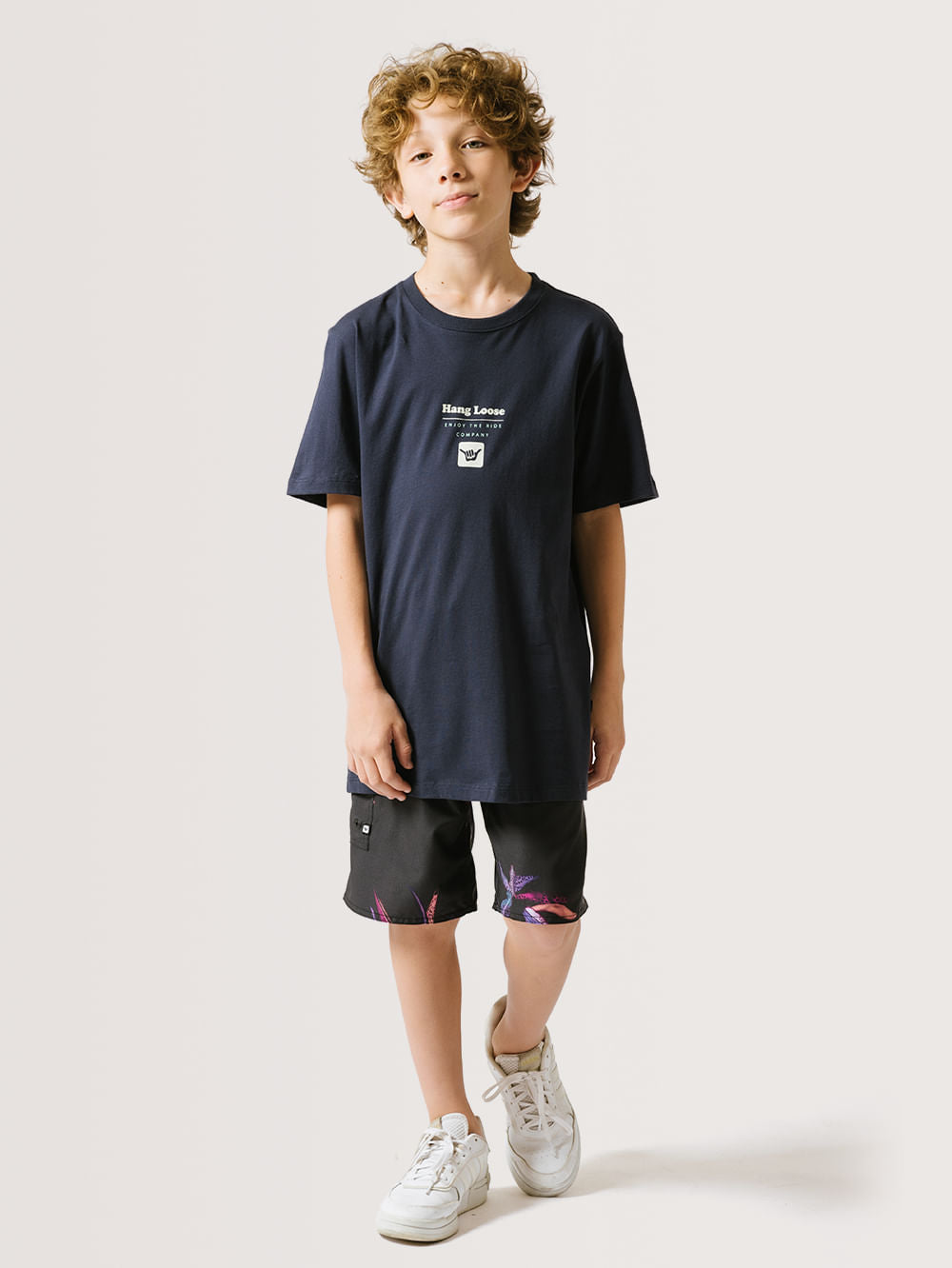Camiseta Hang Loose Simple Juvenil Marinho