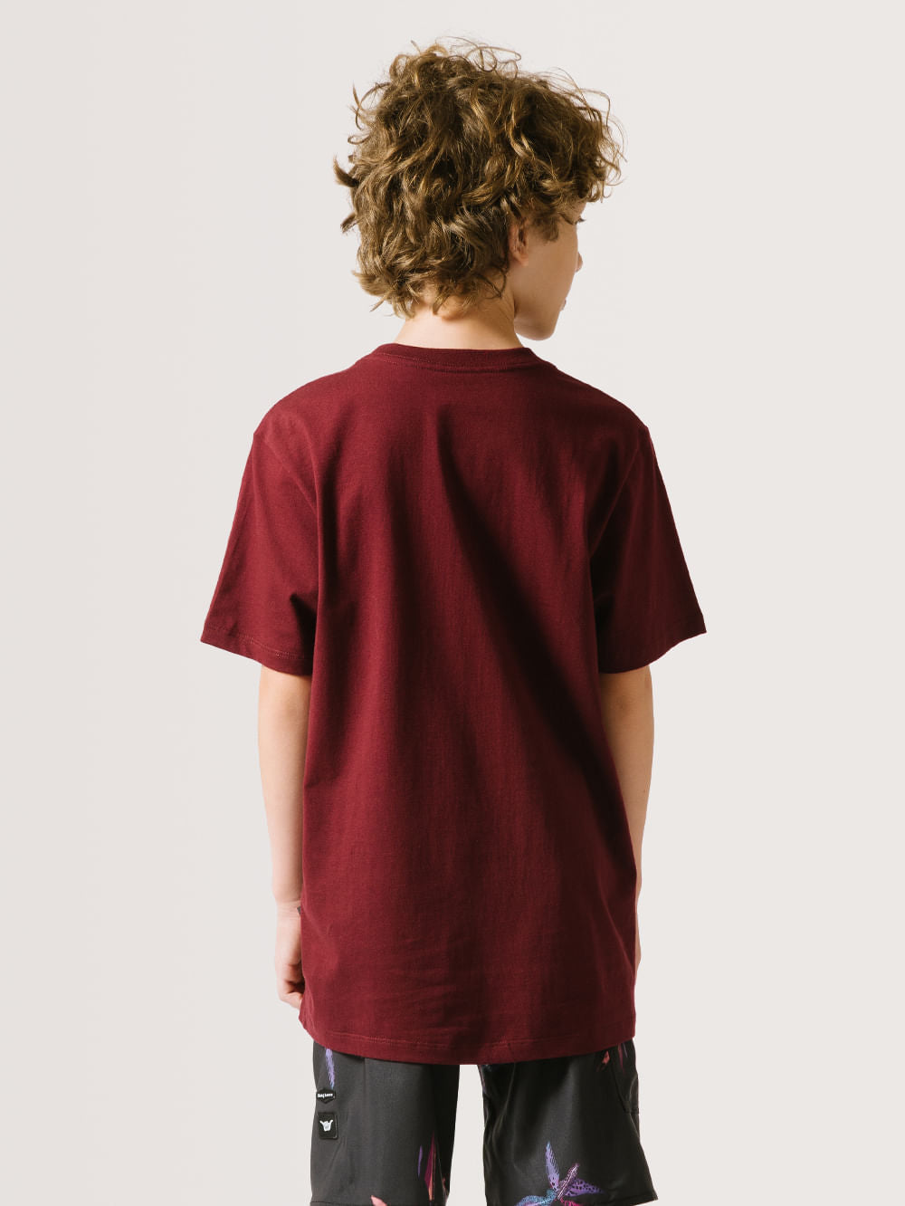 Camiseta Hang Loose Round Juvenil Bordô