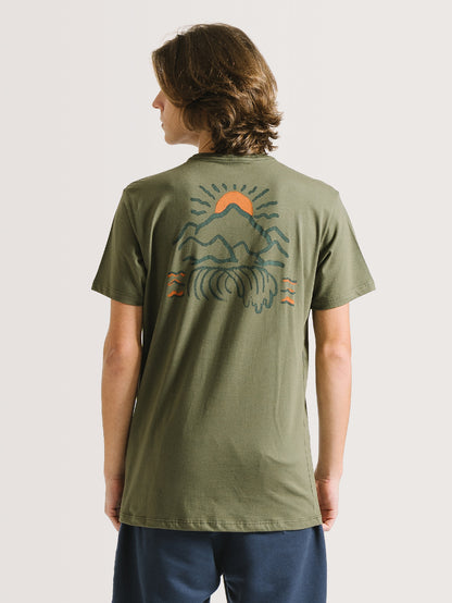 Camiseta Hang Loose Mountain Oliva