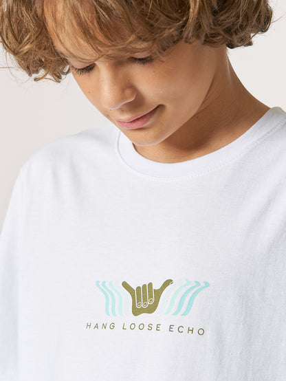 Camiseta Juvenil Hang Loose Echo Branca