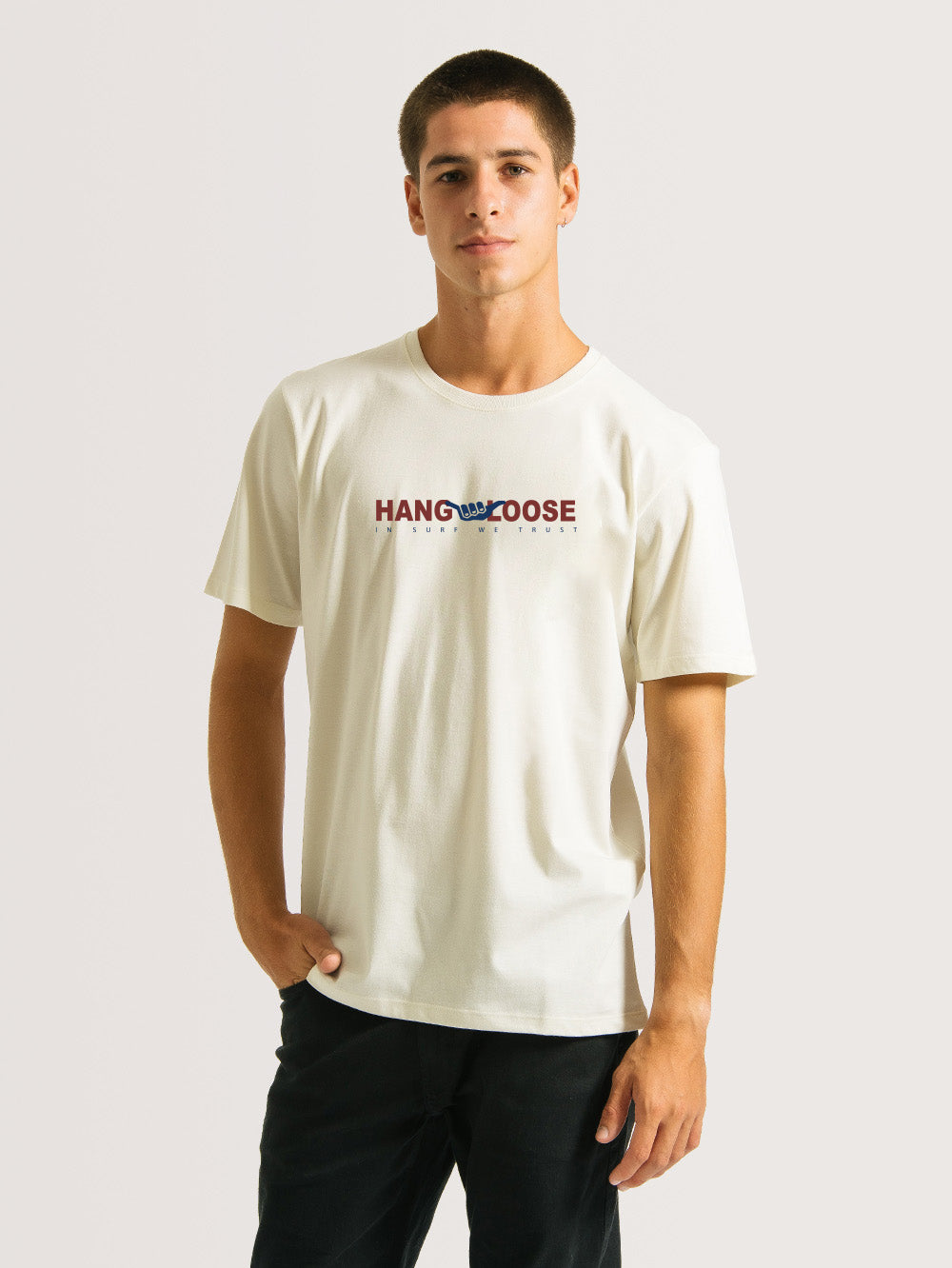 Camiseta Hang Loose  Hawaii Off White
