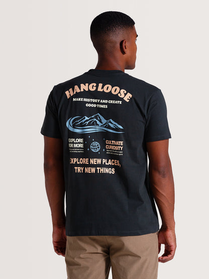 Camiseta Cinza Manga Curta Hang Loose Mountain