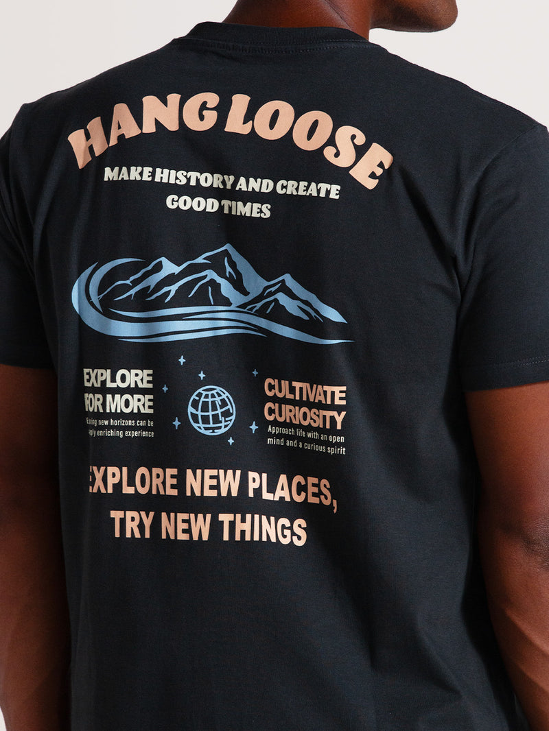 Camiseta Cinza Manga Curta Hang Loose Mountain