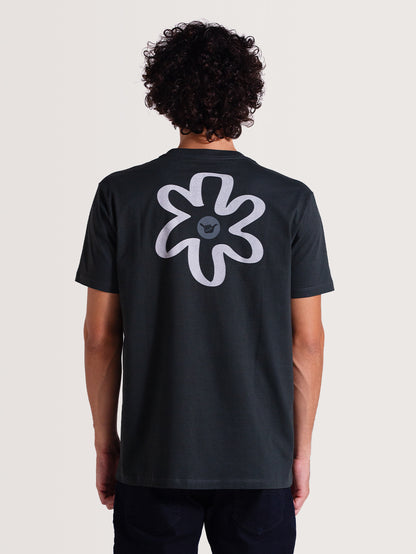 Camiseta Cinza Manga Curta Hang Loose Flower