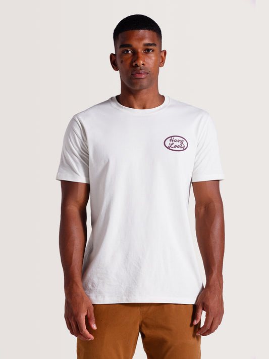 Camiseta Off White Manga Curta Hang Loose Cali