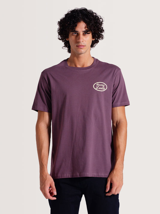 Camiseta Violeta Manga Curta Hang Loose Cali