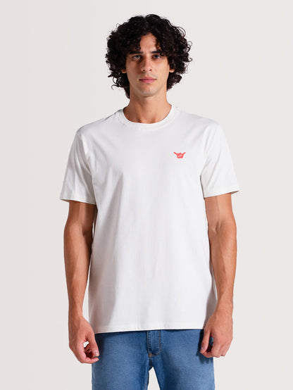 Camiseta Off White Manga Curta Hang Loose Clouds