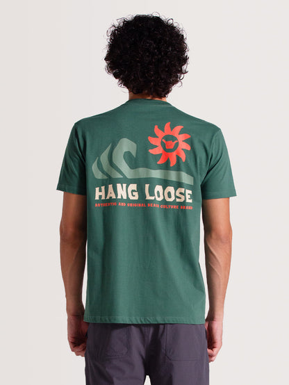 Camiseta Verde Manga Curta Hang Loose Rocks