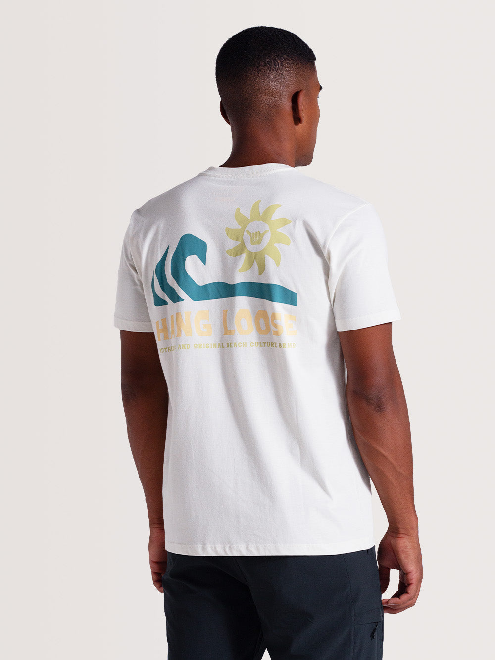 Camiseta Off White Manga Curta Hang Loose Rocks