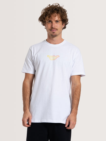 Camiseta Manga Curta Branca Hang Loose Sunset