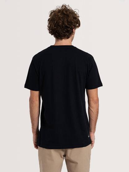 Camiseta Manga Curta Preta Hang Loose Sunset