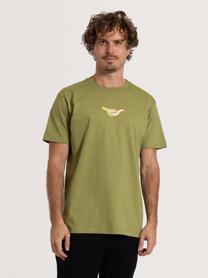 Camiseta Manga Curta Verde Hang Loose Sunset