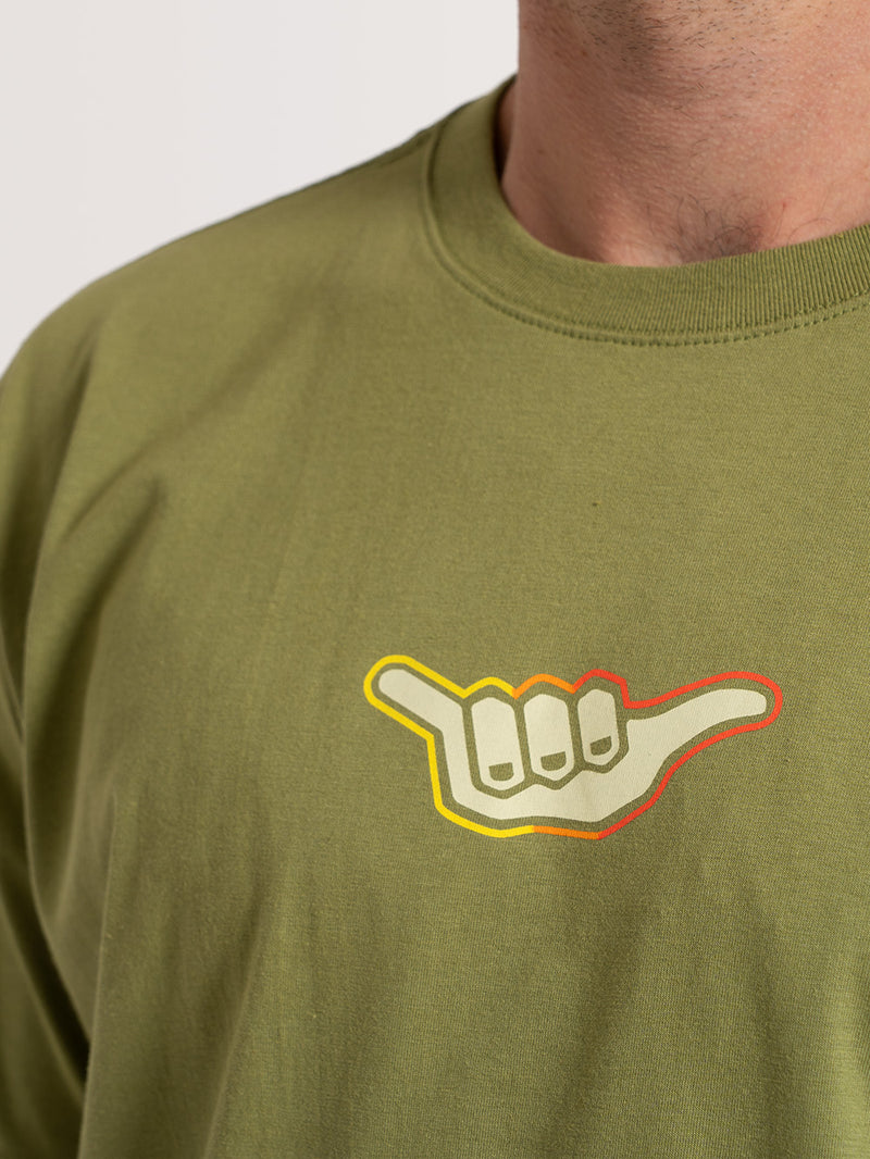 Camiseta Manga Curta Verde Hang Loose Sunset