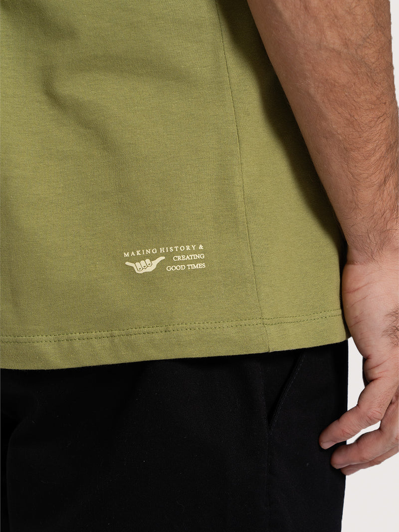Camiseta Manga Curta Verde Hang Loose Sunset