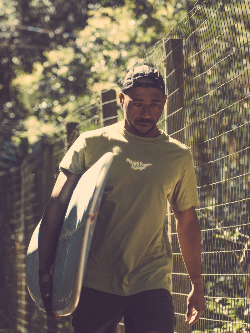 Camiseta Manga Curta Verde Hang Loose Sunset