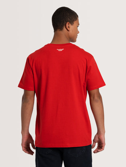 Camiseta Manga Curta Vermelha Hang Loose Retro