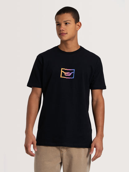 Camiseta Manga Curta Preta Hang Loose Summer