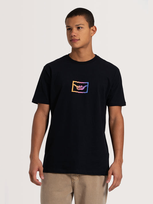 Camiseta Manga Curta Preta Hang Loose Summer