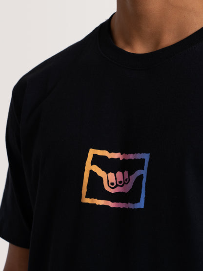 Camiseta Manga Curta Preta Hang Loose Summer