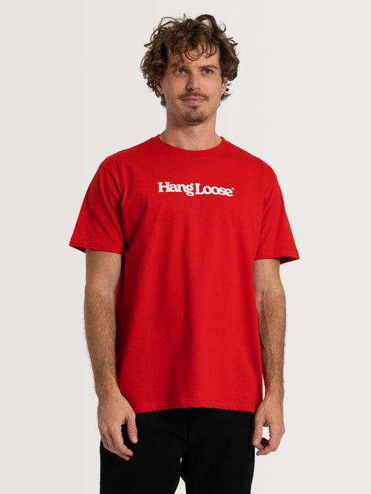 Camiseta Manga Curta Vermelha Hang Loose Inc