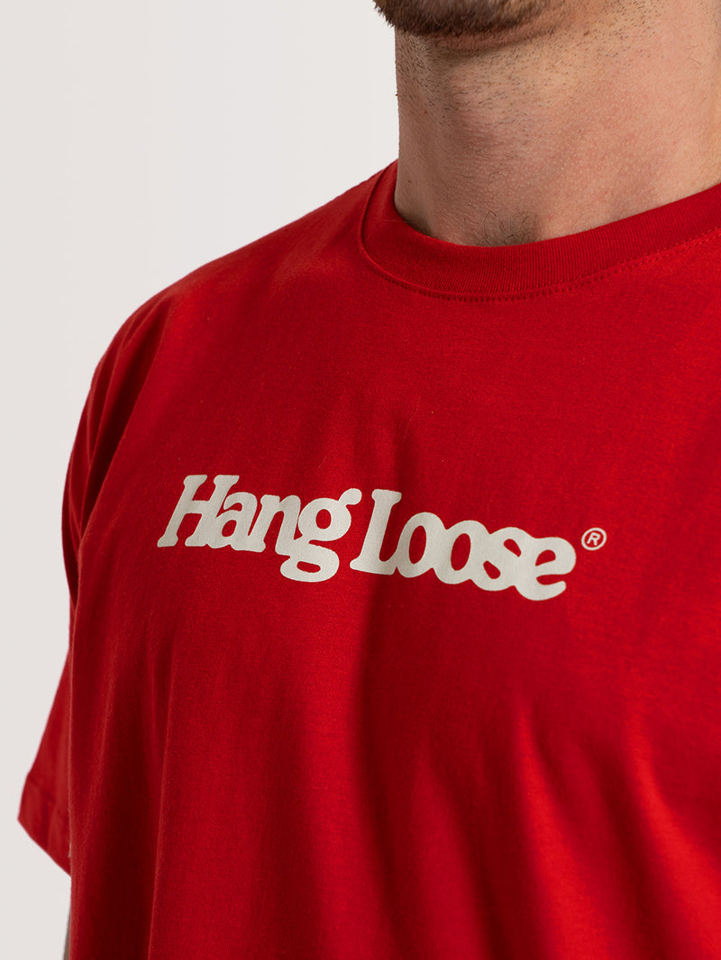 Camiseta Manga Curta Vermelha Hang Loose Inc