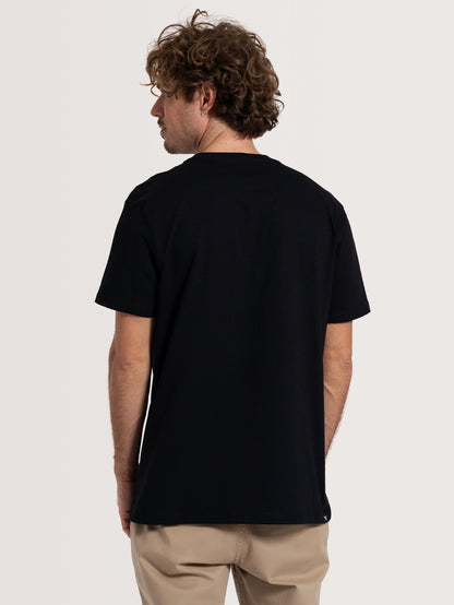 Camiseta Manga Curta Preta Hang Loose Flat