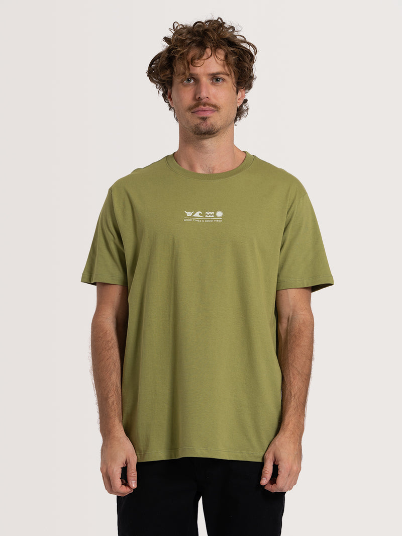 Camiseta Manga Curta Verde Hang Loose Flat