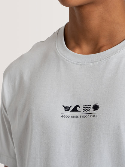 Camiseta Manga Curta Cinza Hang Loose Flat