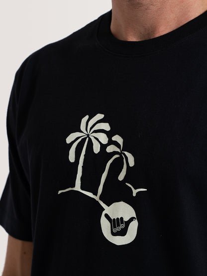 Camiseta Manga Curta Preta Hang Loose Breeze