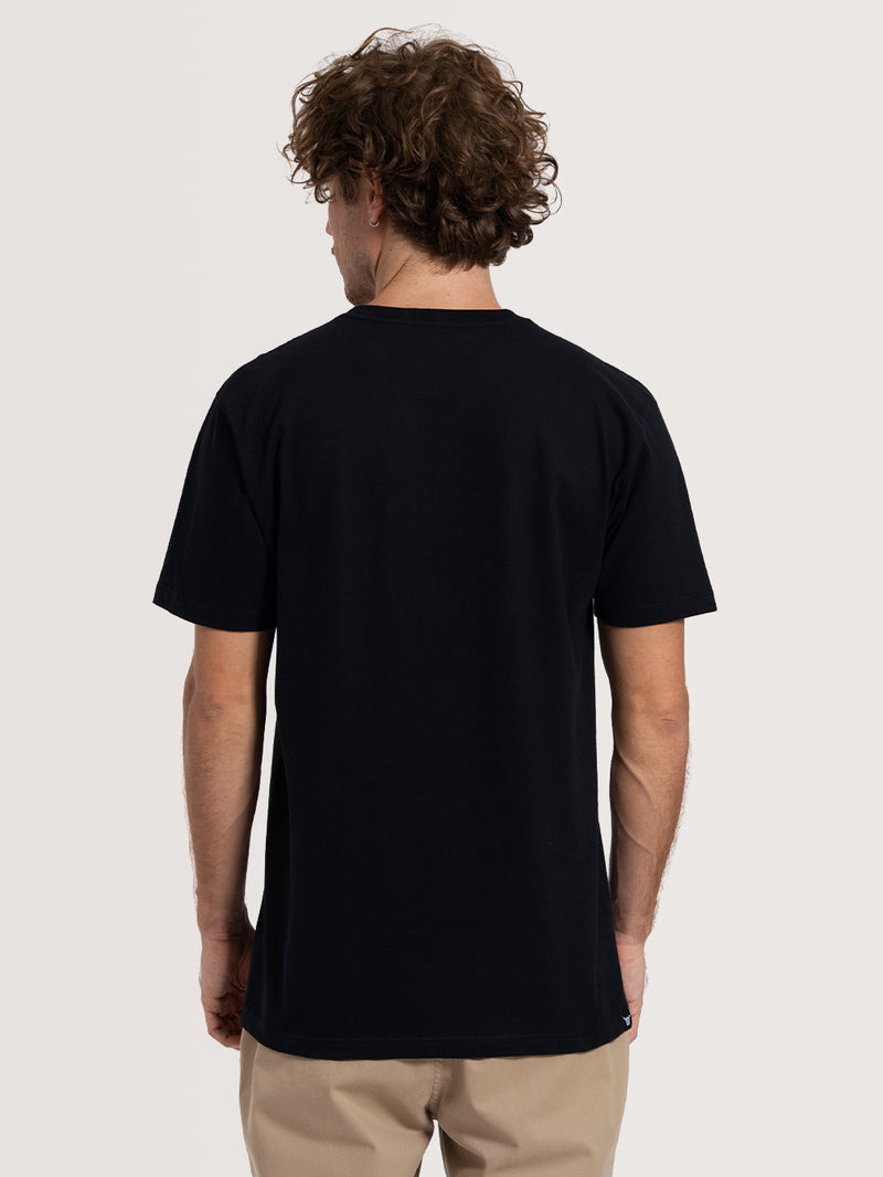 Camiseta Manga Curta Preta Hang Loose Hippie