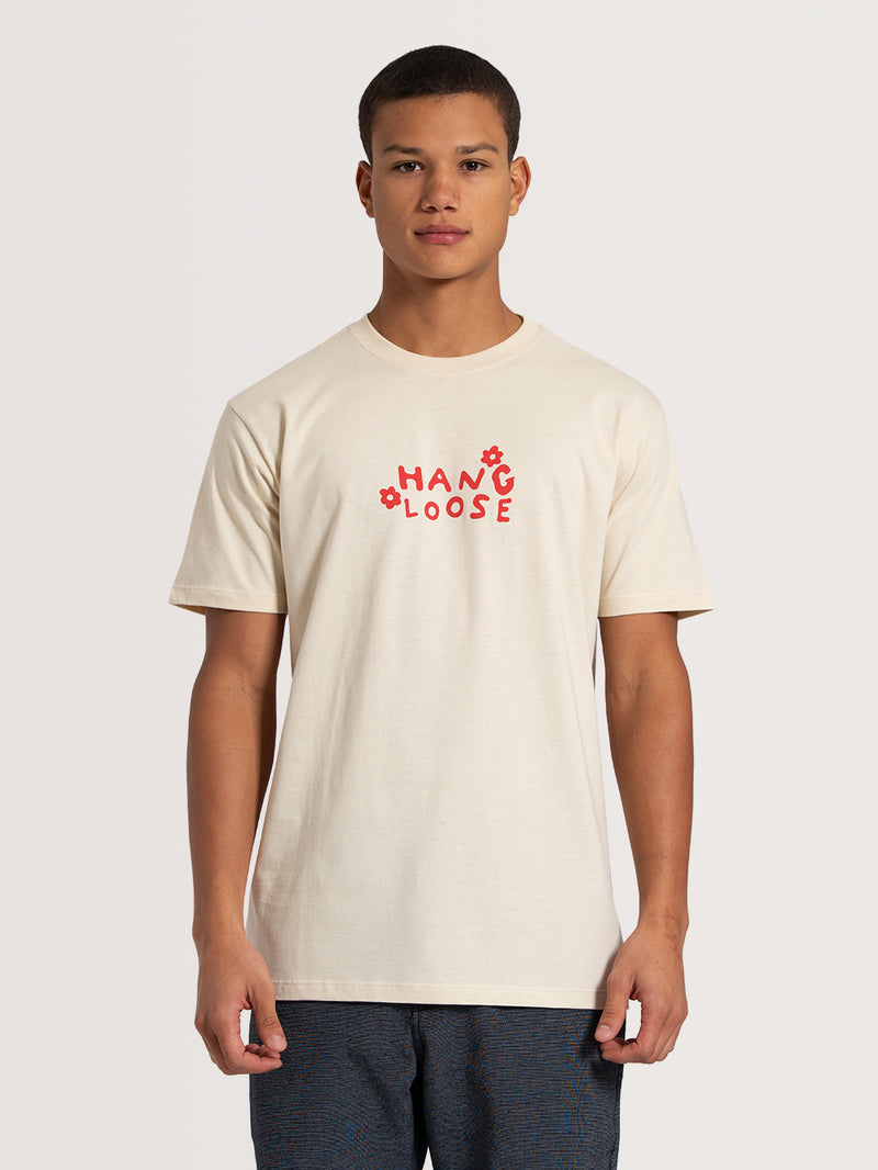 Camiseta Manga Curta Off White Hang Loose Hippie