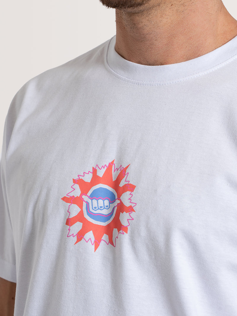 Camiseta Manga Curta Branca Hang Loose Genuine