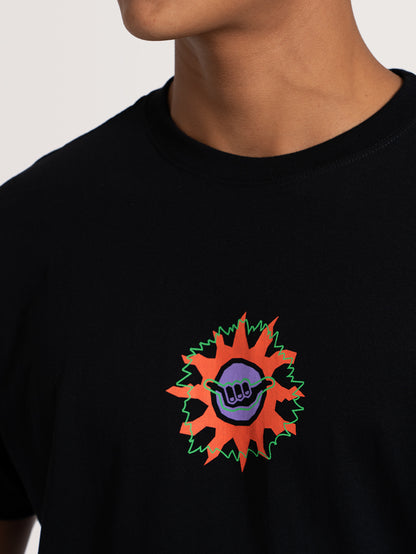 Camiseta Manga Curta Preta Hang Loose Genuine