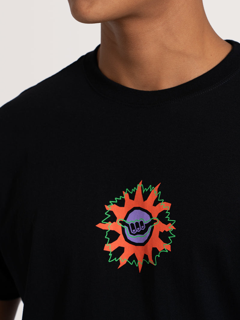 Camiseta Manga Curta Preta Hang Loose Genuine