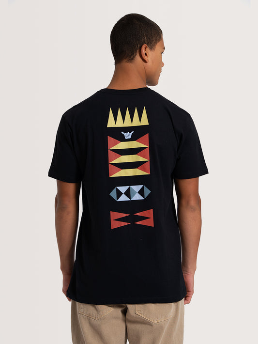 Camiseta Manga Curta Preta Hang Loose Greekback