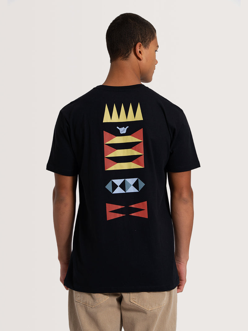 Camiseta Manga Curta Preta Hang Loose Greekback