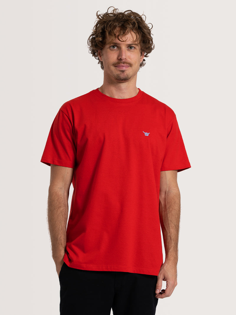 Camiseta Manga Curta Vermelha Hang Loose Greekback