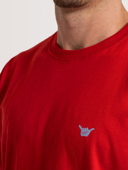 Camiseta Manga Curta Vermelha Hang Loose Greekback
