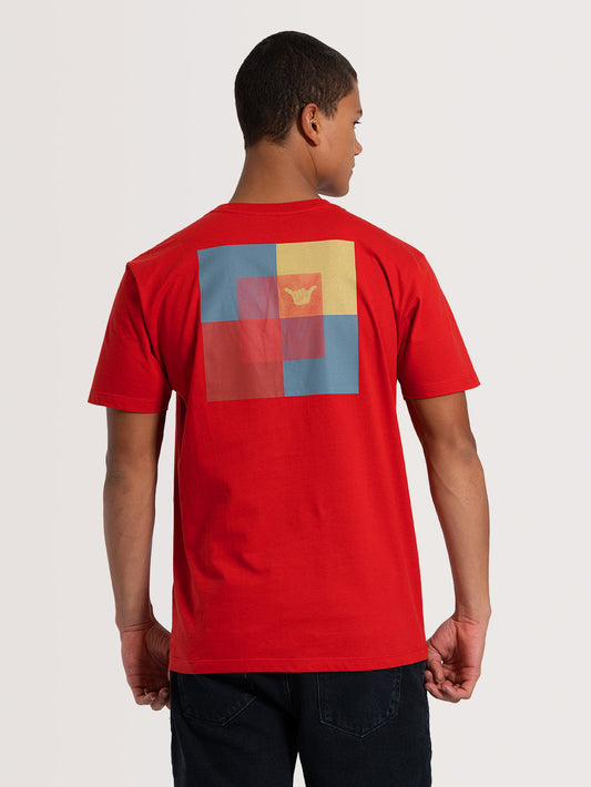Camiseta Manga Curta Vermelha Hang Loose Chess
