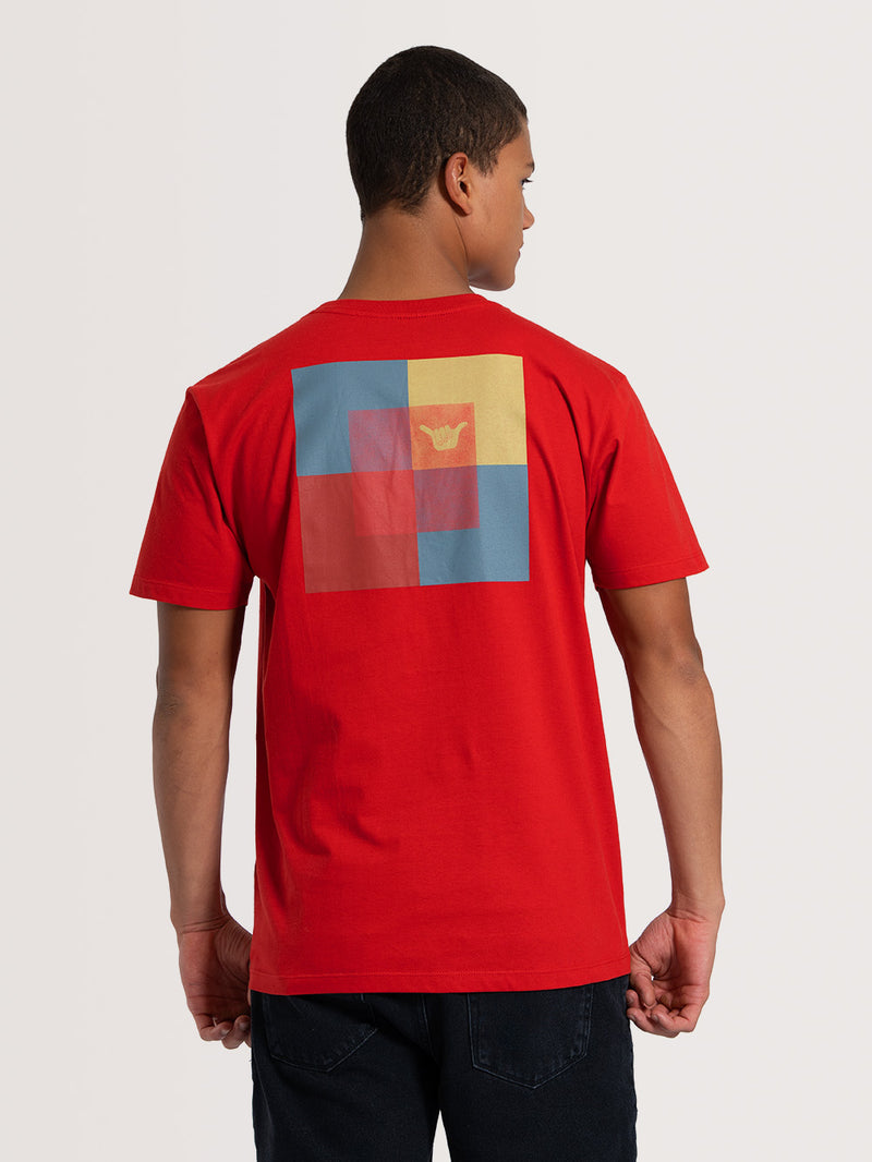Camiseta Manga Curta Vermelha Hang Loose Chess