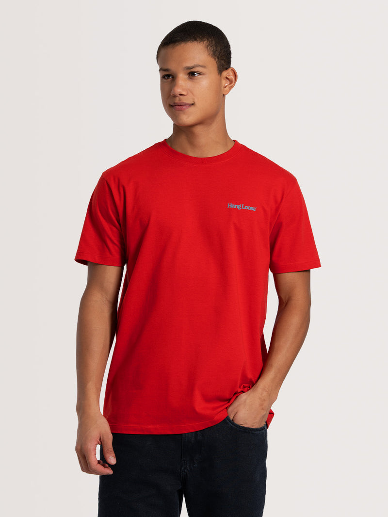Camiseta Manga Curta Vermelha Hang Loose Chess