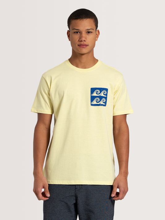 Camiseta Manga Curta Amarela Hang Loose Waves