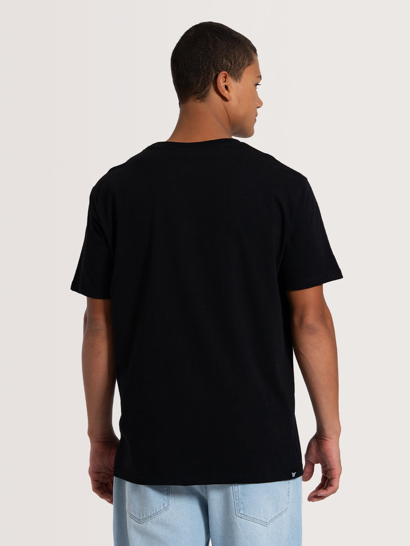 Camiseta Manga Curta Preto Hang Loose Tvon