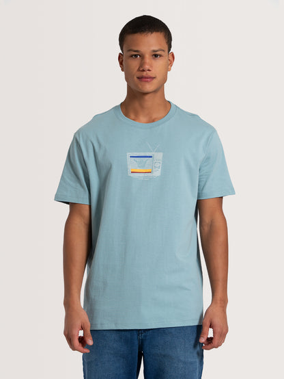 Camiseta Manga Curta Azul Hang Loose Tvon
