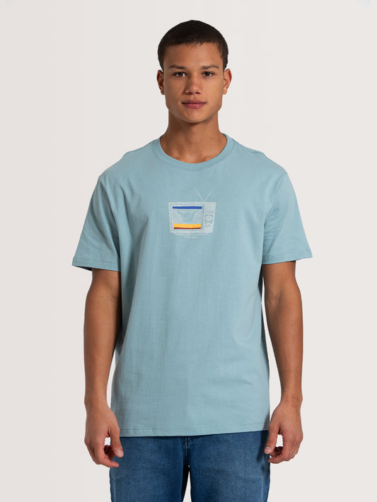 Camiseta Manga Curta Azul Hang Loose Tvon