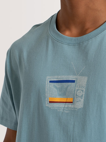 Camiseta Manga Curta Azul Hang Loose Tvon