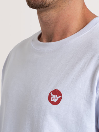 Camiseta Manga Curta Branca Hang Loose Aloha