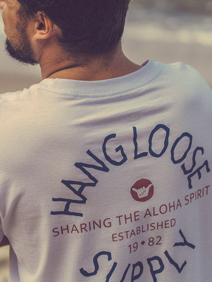 Camiseta Manga Curta Branca Hang Loose Aloha